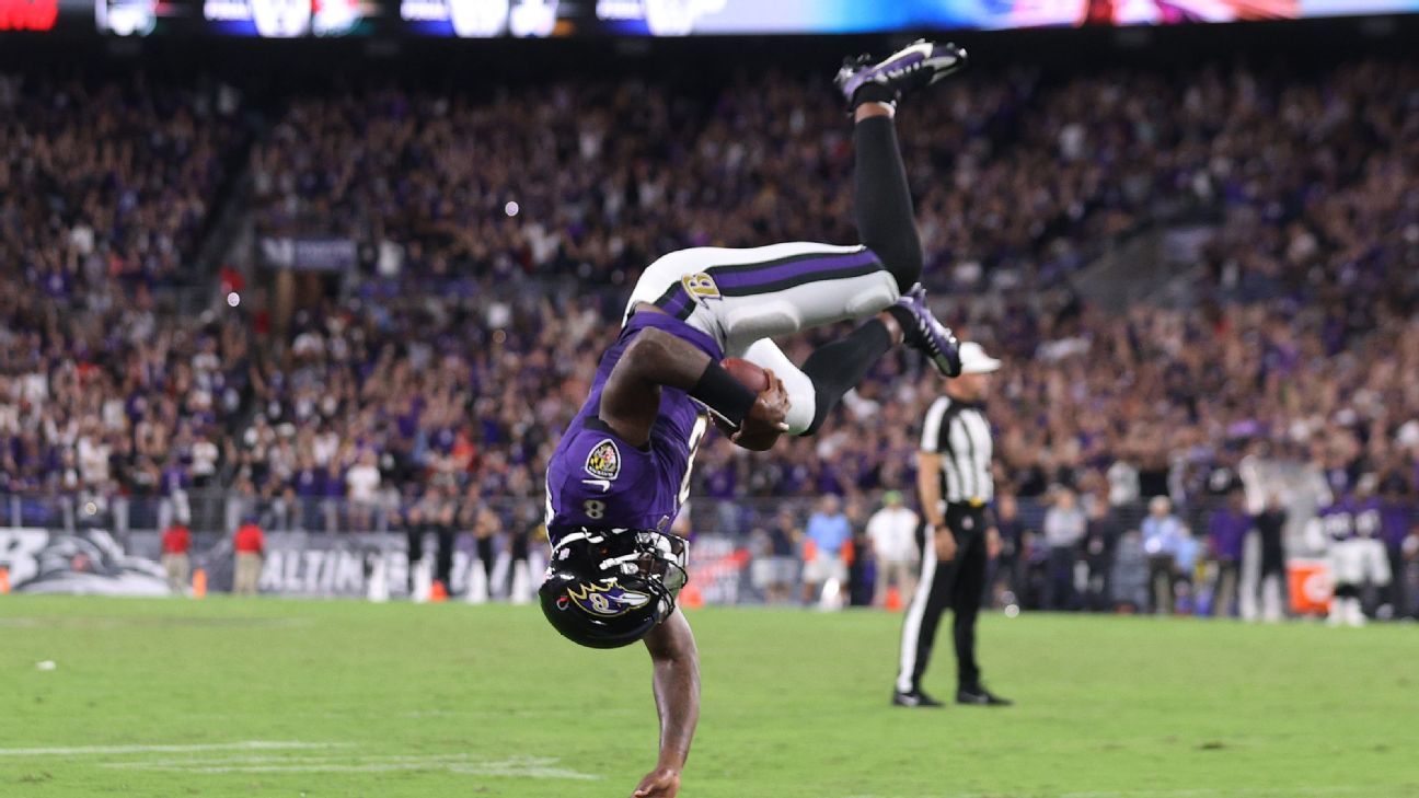 Baltimore Ravens QB Lamar Jackson 'sore' after 'cool' TD flip but would do it again