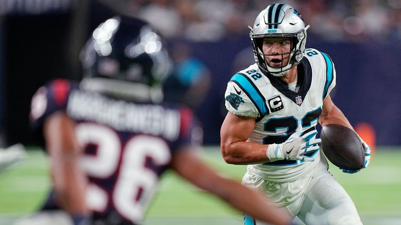 Carolina Panthers place RB Christian McCaffrey on injured reserve