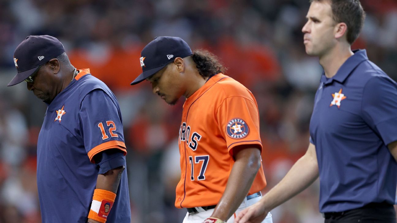 Astros starter Luis García leaves with apparent injury - NBC Sports