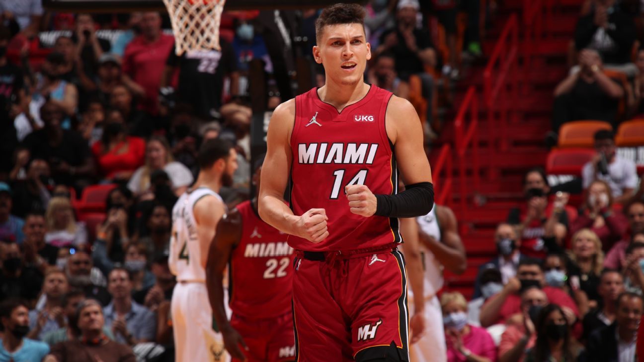 Miami Heat guard Tyler Herro receives 96 first-place votes en route to Sixth Man..