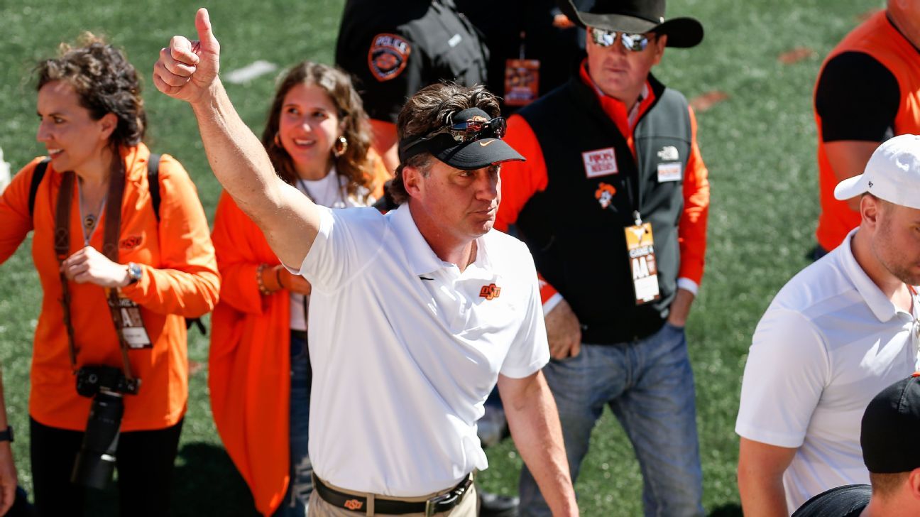 Oklahoma State Cowboys football coach Mike Gundy has 'perpetual five-year contra..
