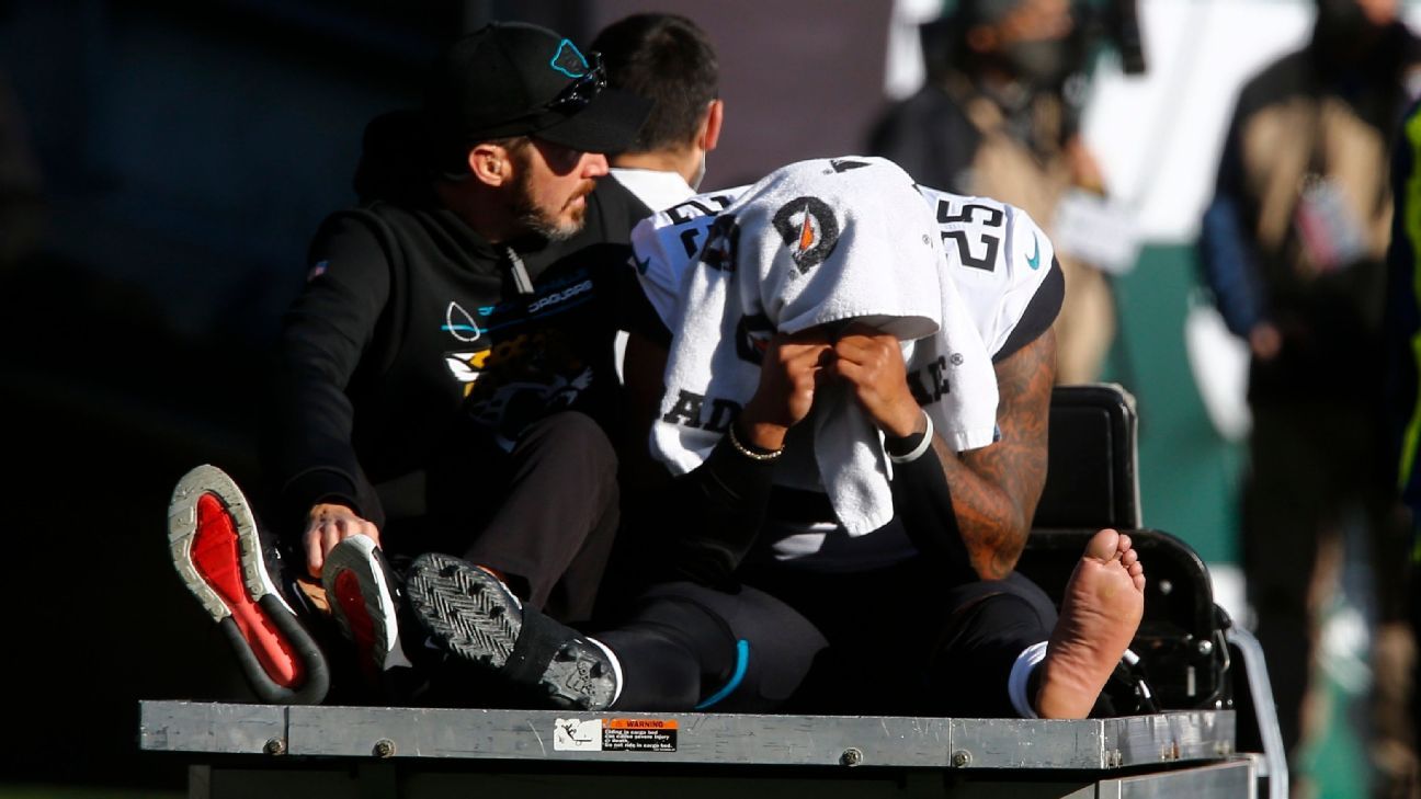 Jacksonville Jaguars RB James Robinson has partial tear to Achilles tendon, sour..