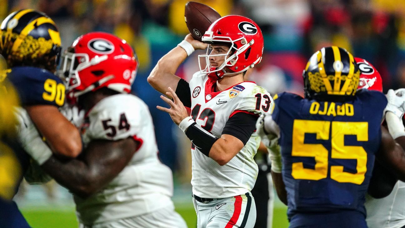 Georgia cruises into College Football Playoff title game with rout of Michigan – ESPN