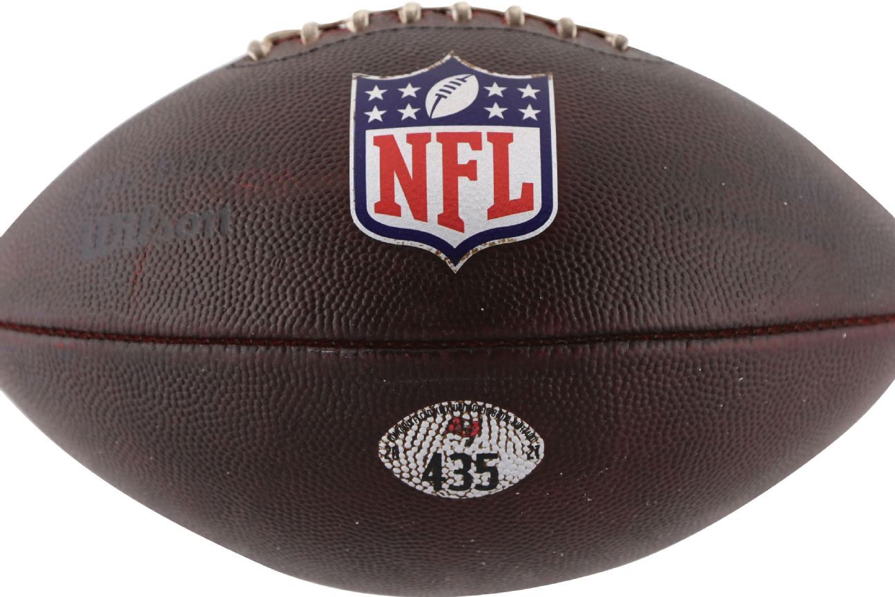 Football from Tom Brady's first NFL touchdown pass going up for auction -  ESPN