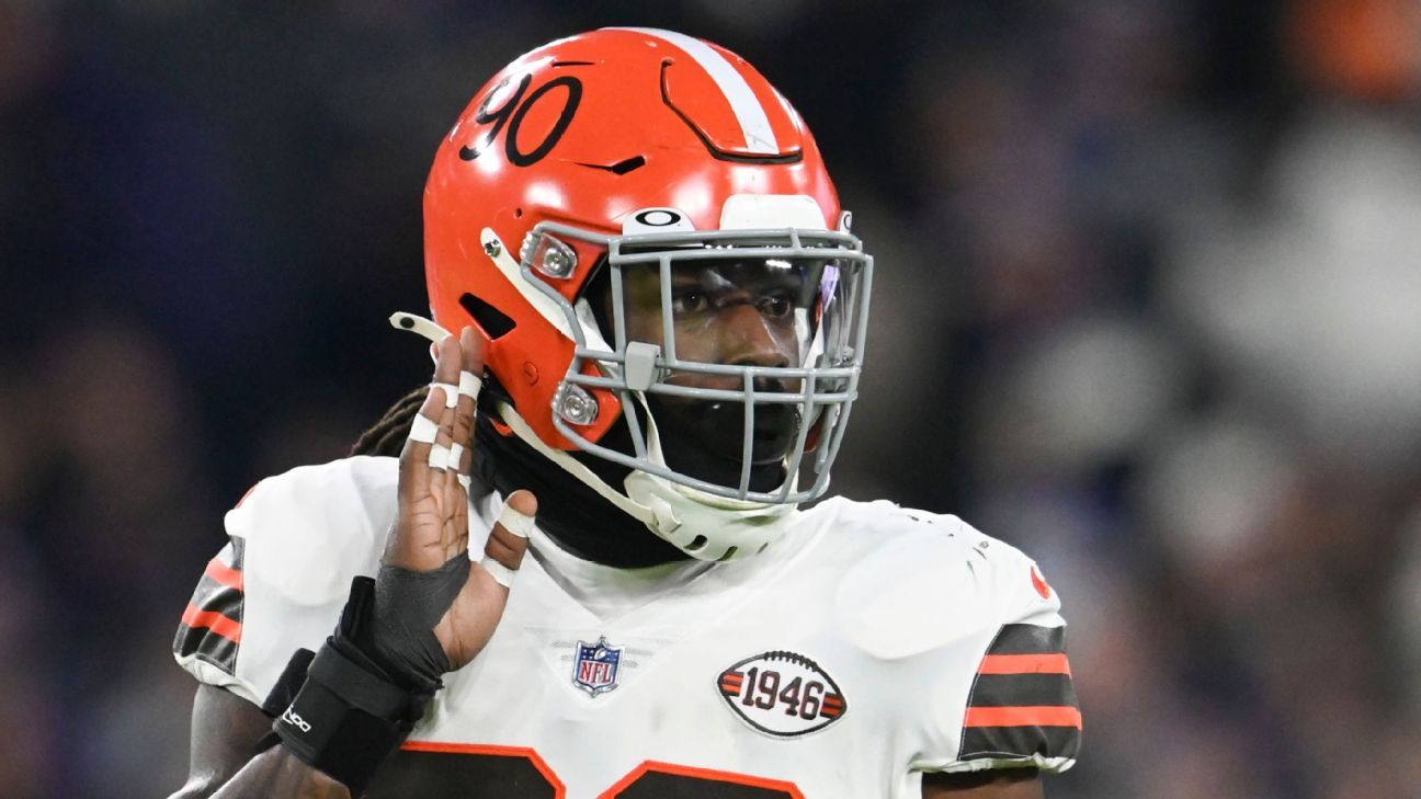 Cleveland Browns DE Jadeveon Clowney ruled out for Thursday's game vs. Pittsburg..