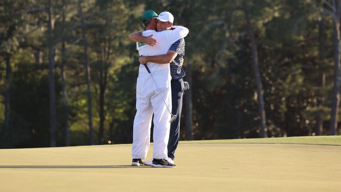 Scottie Scheffler's caddie knows how to celebrate winning the Masters