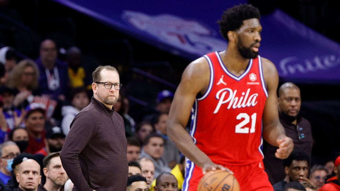 Philadelphia 76ers' Joel Embiid says he told Toronto Raptors coach Nick Nurse to..