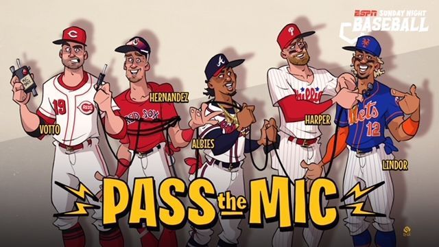 Passing the mic - Harrison Bader, Justin Turner wear the mic on