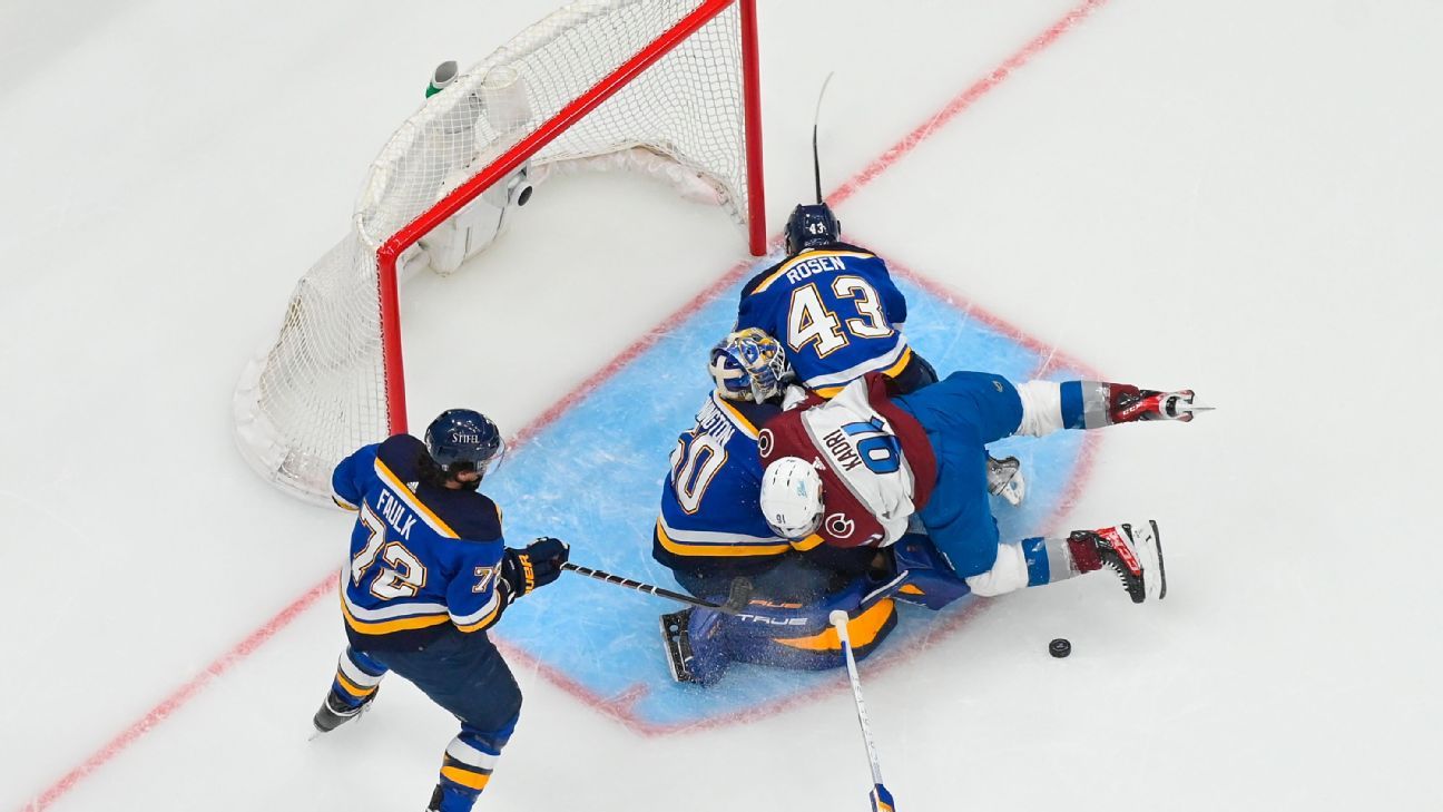 Blues goalie Jordan Binnington out for rest of series vs. Avs