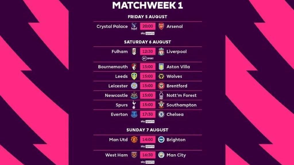 calendario Premier League para la próxima temporada