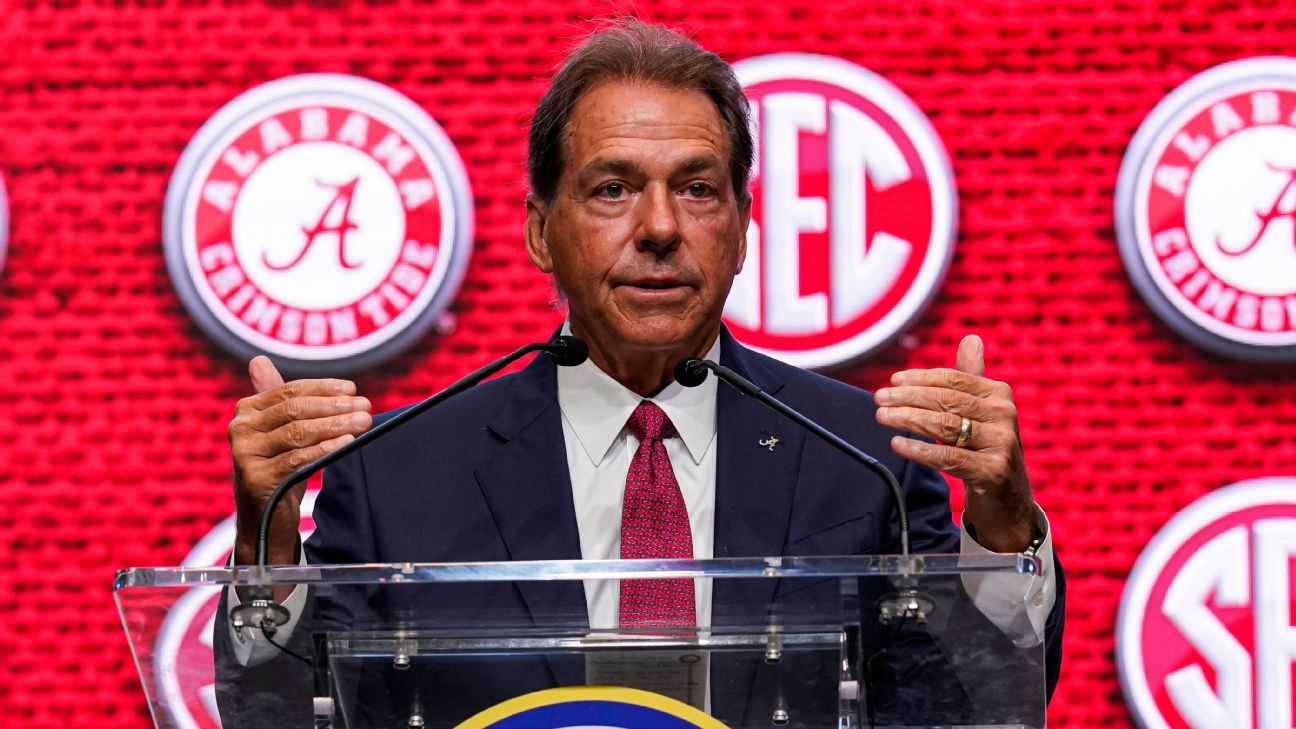 Alabama Crimson Tide's Nick Saban says megaconferences will create college footb..