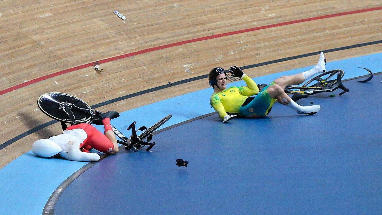 Commonwealth Games Matt Glaetzer in highspeed crash at velodrome ESPN