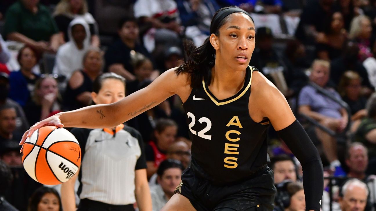 Las Vegas Aces' A'ja Wilson named WNBA MVP for second time