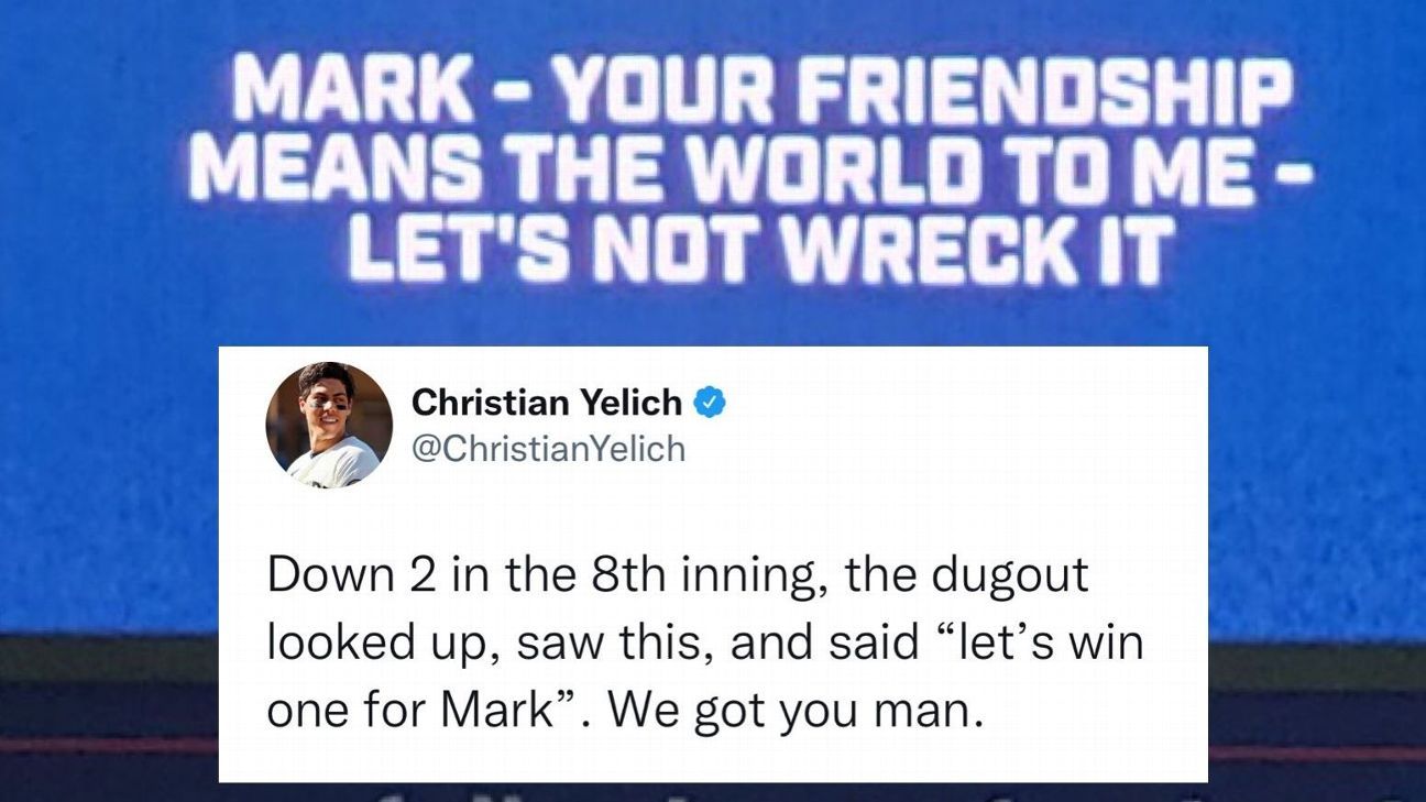 Christian Yelich says Brewers won for friend-zoned fan at Monday's game:  'Let's win one for Mark