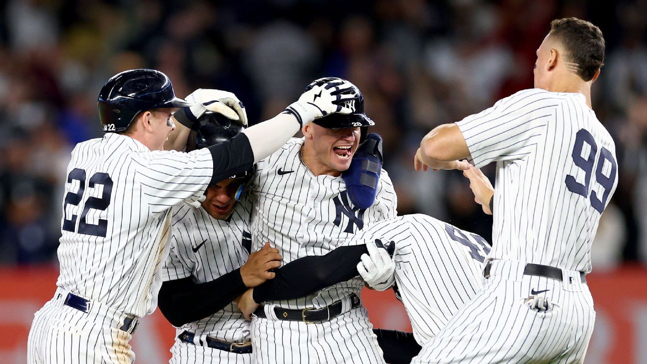 Yankees walk off, clinch playoff spot with 5-4 win over Red Sox