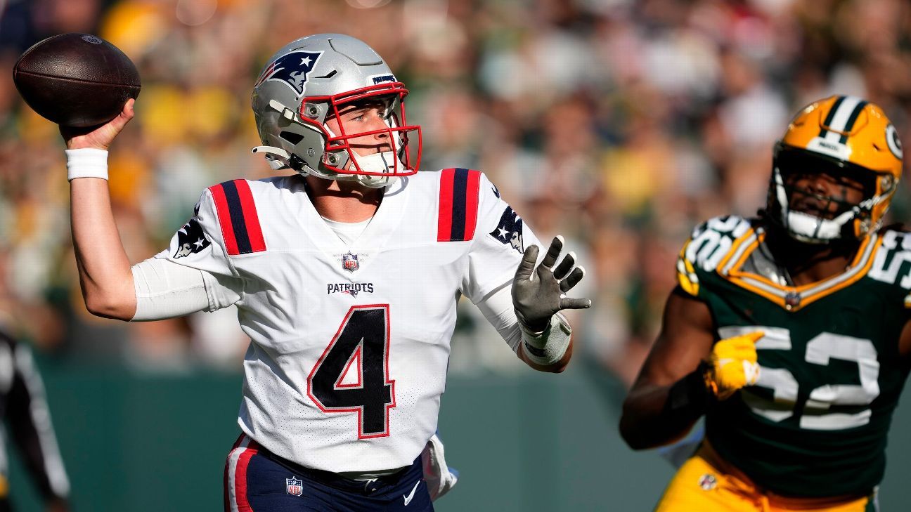 Patriots QB Mac Jones (ankle) limited at practice; rookie Bailey