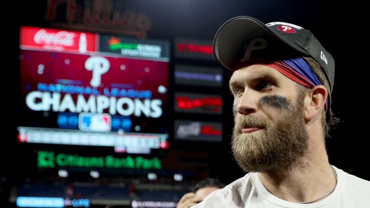 Philadelphia Phillies Bryce Harper Red 2022 World Series Name