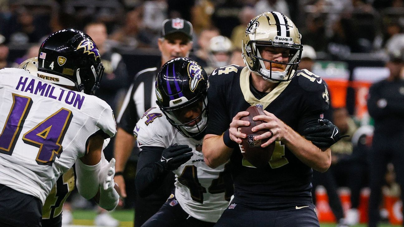 Baltimore Ravens win third straight, shut down New Orleans Saints  ESPN