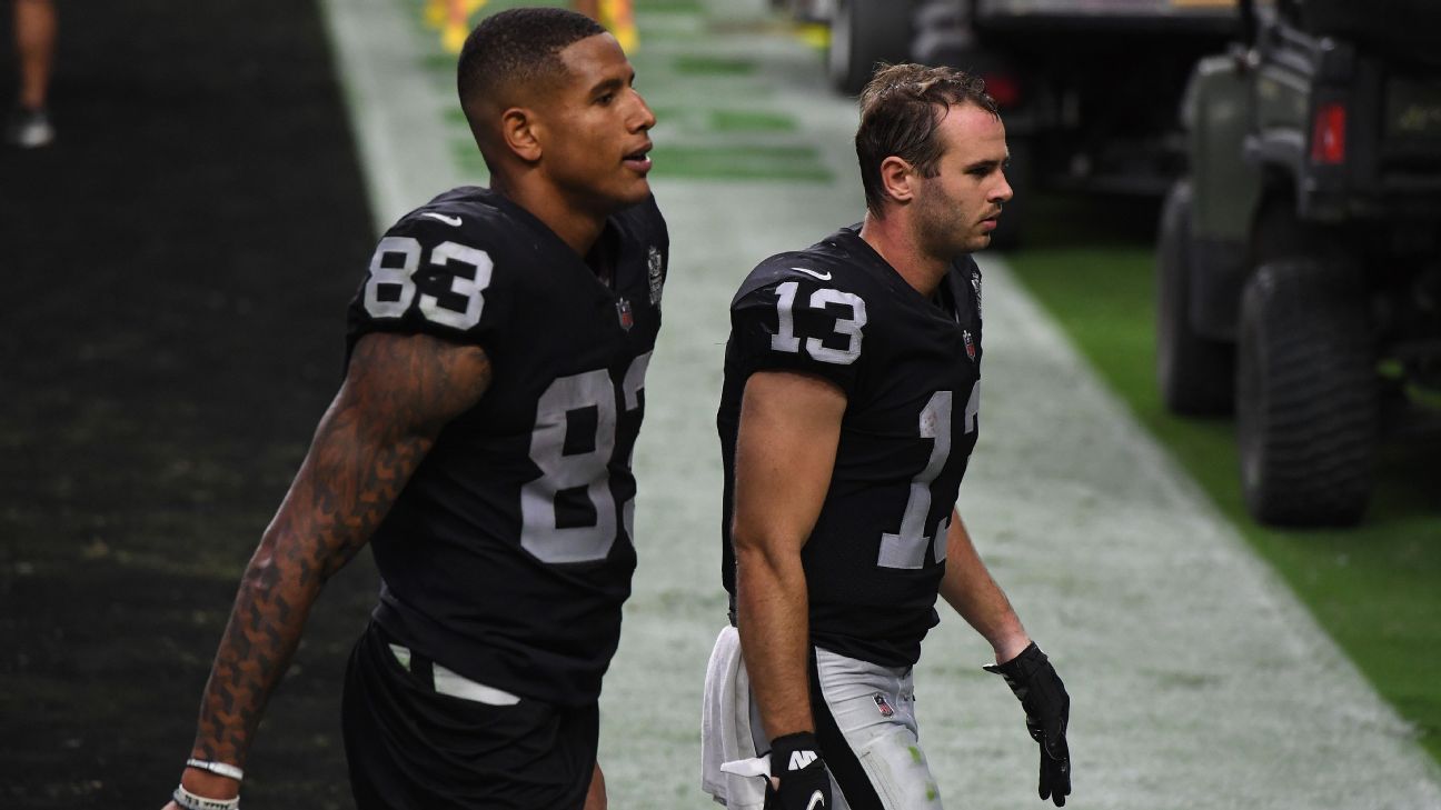 Raiders place TE Waller, WR Renfrow on IR