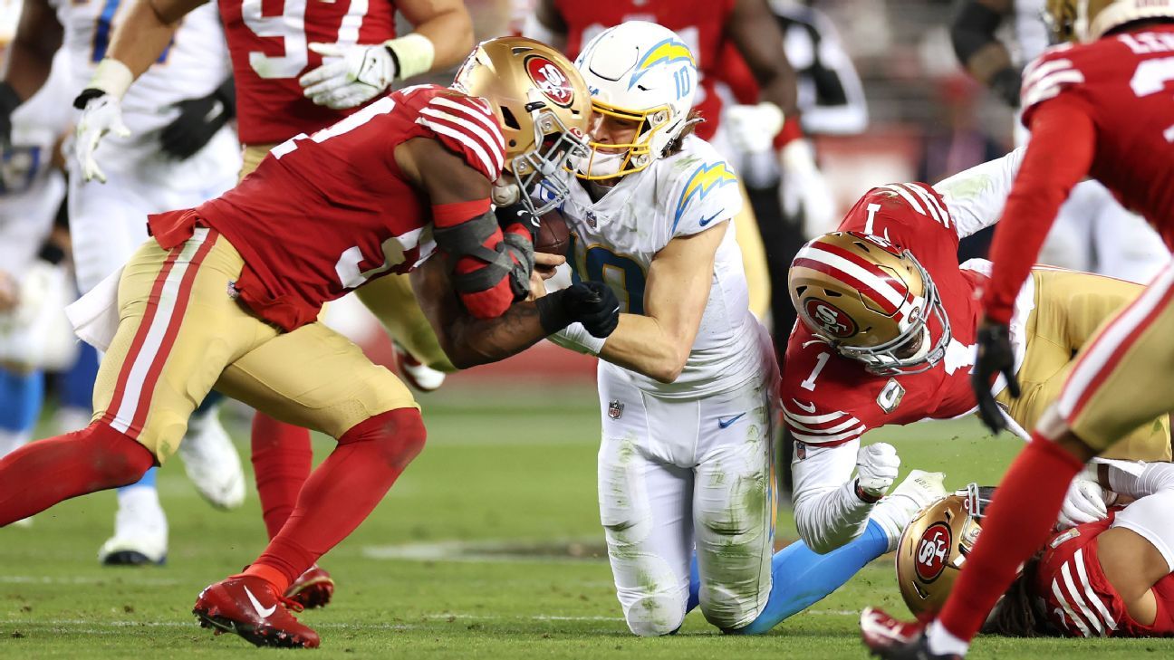 49ers vs. Chargers score, takeaways: San Francisco's defense shuts down  Justin Herbert, L.A. offense 