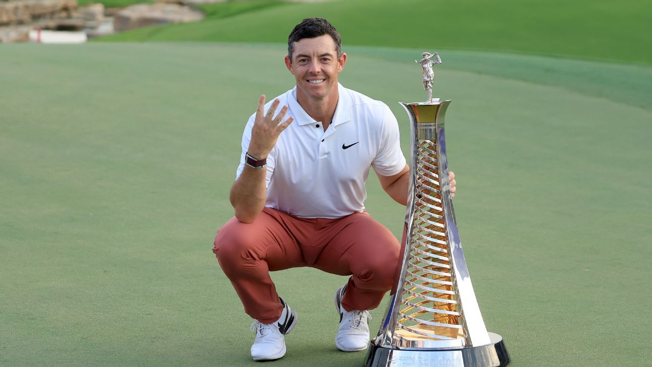 Rory McIlroy claims DP World Tour No. 1, Jon Rahm wins in Dubai