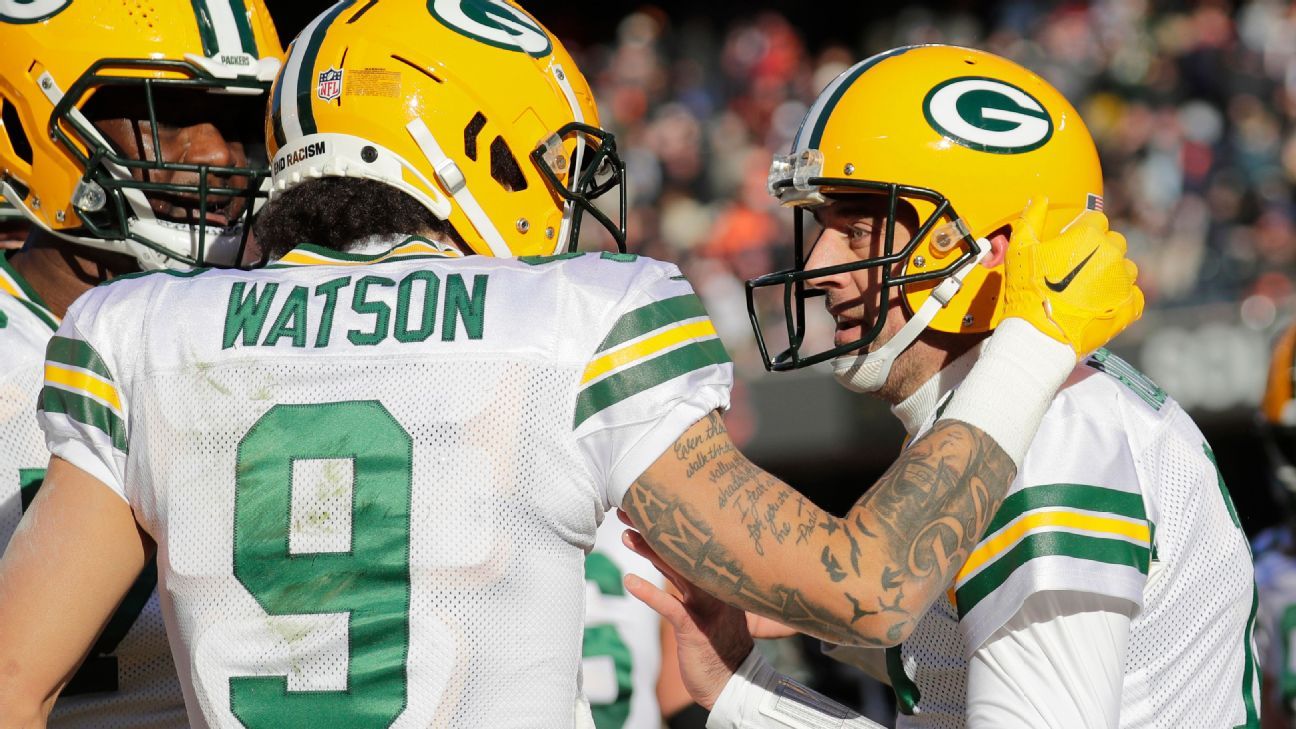 Aaron Rodgers' recordtying connection with rookie Christian Watson