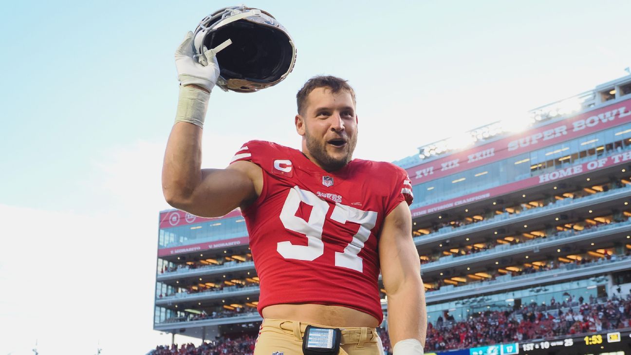 Nick Bosa leads non-QBs in biggest active contracts in MLB, NFL, NBA, NHL