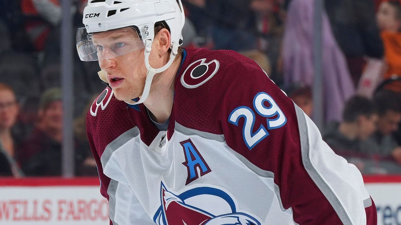 Injured Avalanche star Nate MacKinnon out 1-2 weeks - ESPN