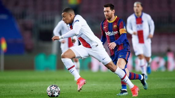 Messi y Mbappé de frente en final Mundial de Fútbol Catar 2022 3 Mbappé se lució con un «hat-trick» para PSG ante Barcelona en la ida de octavos en 2021 Getty Images