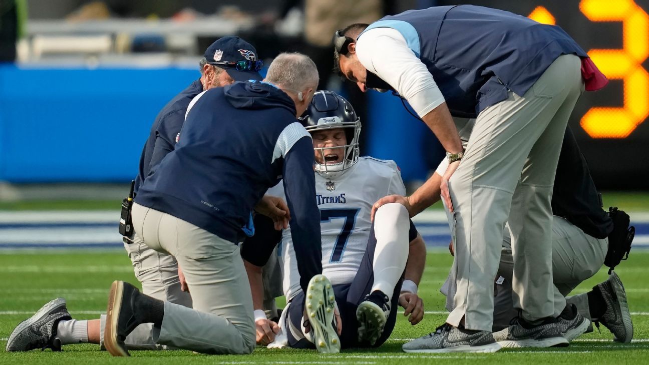 Os Titãs provavelmente sentirão falta de Ryan Tannehill (tornozelo) nesta temporada