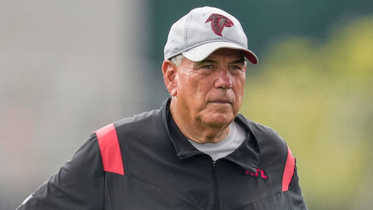 Falcons DC Dean Pees taken to hospital after colliding with player