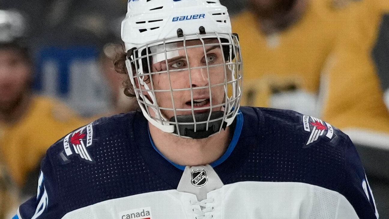 ESPN on X: Morgan Barron reportedly received 75 stitches on his face after  making contact with a skate in the first period, the Jets announced. He  returned to the game.  /