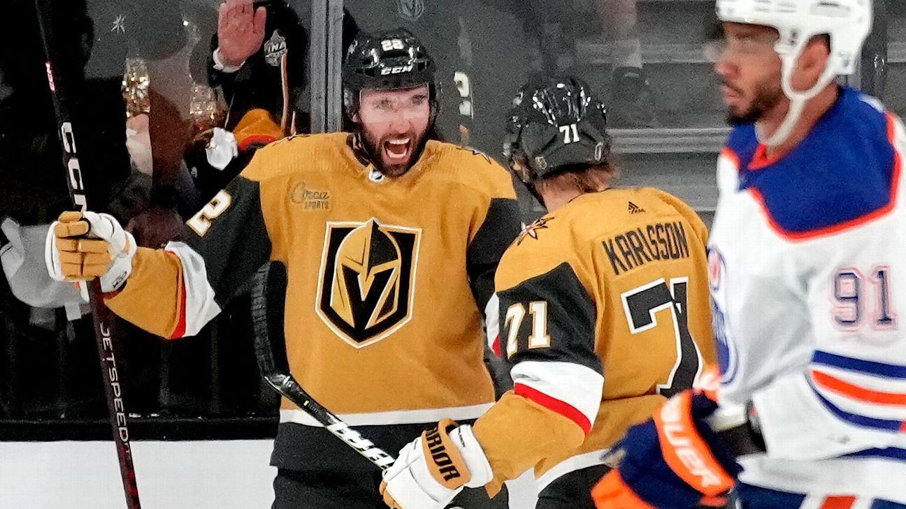 Draisaitl's 4 goals not enough for Oilers as Golden Knights take Game 1