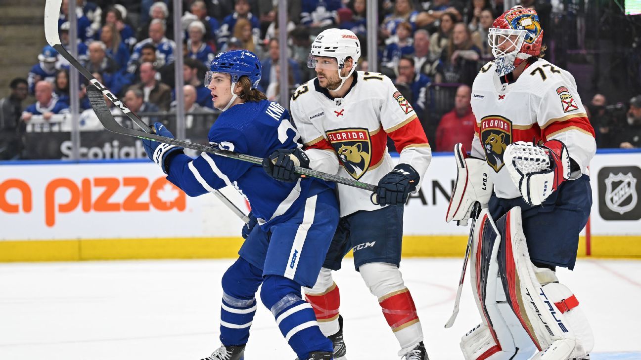 Maple Leafs forward Matthew Knies leaves Game 2