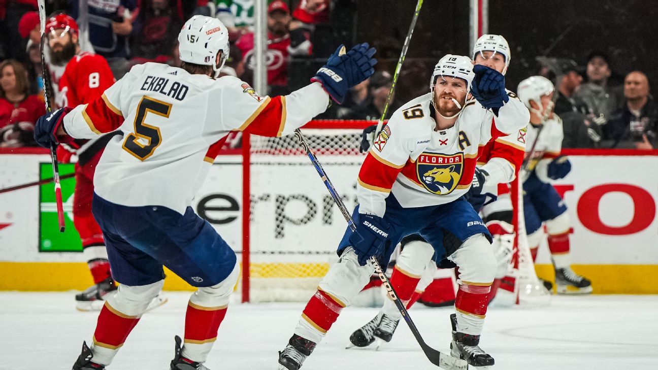 Matthew Tkachuk's goal in fourth OT ends in longest game in Panthers  history, giving visiting Florida Game 1 over Carolina Hurricanes