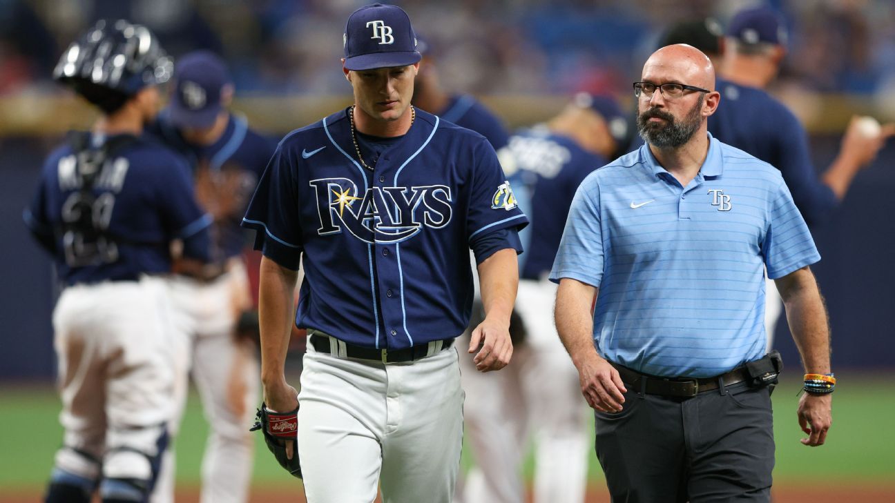 Rays ace Shane McClanahan leaves because of mid-back tightness National  News - Bally Sports