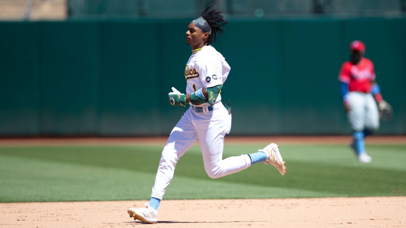 Athletics place major league steals leader Esteury Ruiz on the 10-day  injured list