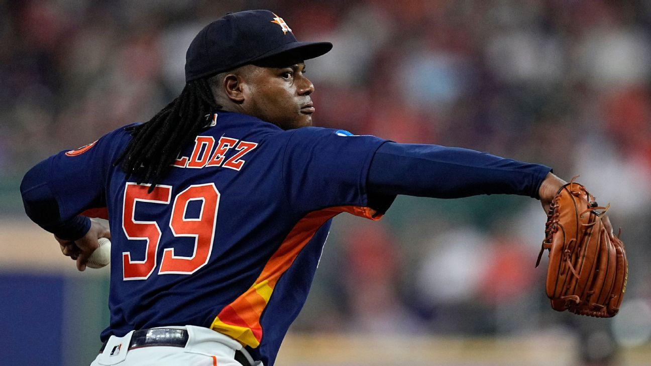 Astros' Valdez no-hits Guardians in 93-pitch gem