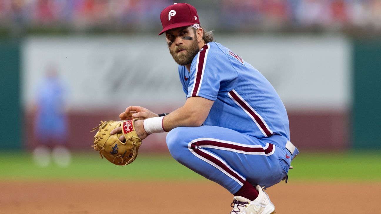 Bryce Harper returns to the Phillies' lineup after missing 1 game with back  spasms
