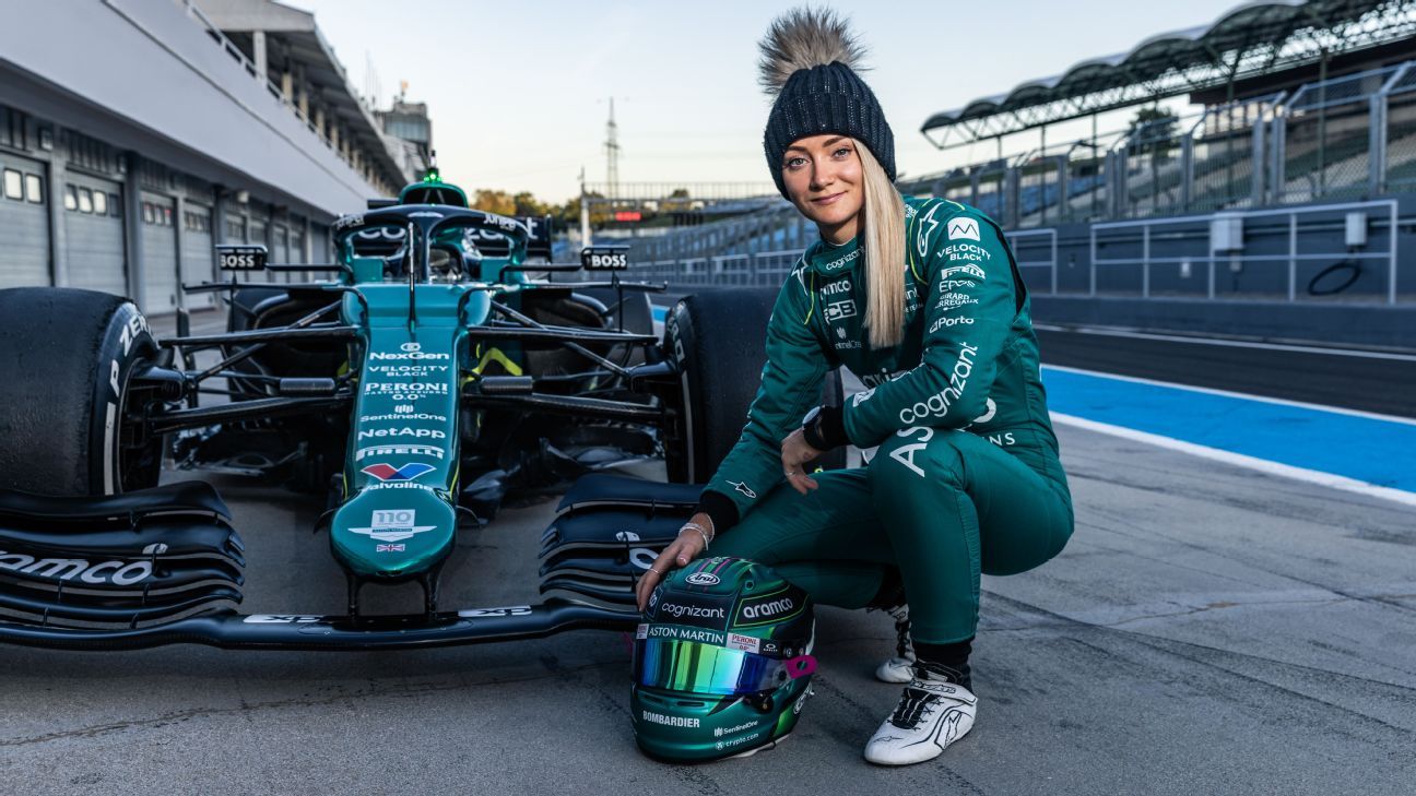 Jess Hawkins first woman to drive modern F1 car for five years
