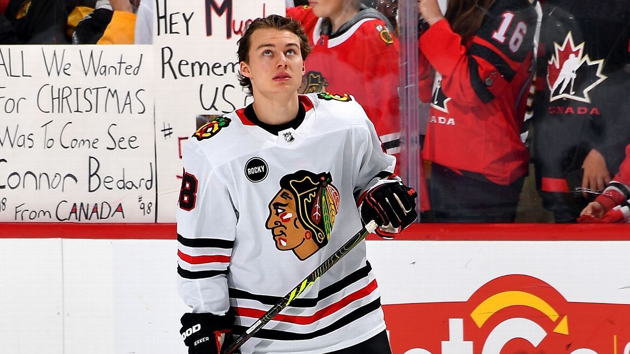 Connor Bedard: Chicago Blackhawks' No. 1 pick on ice at practice