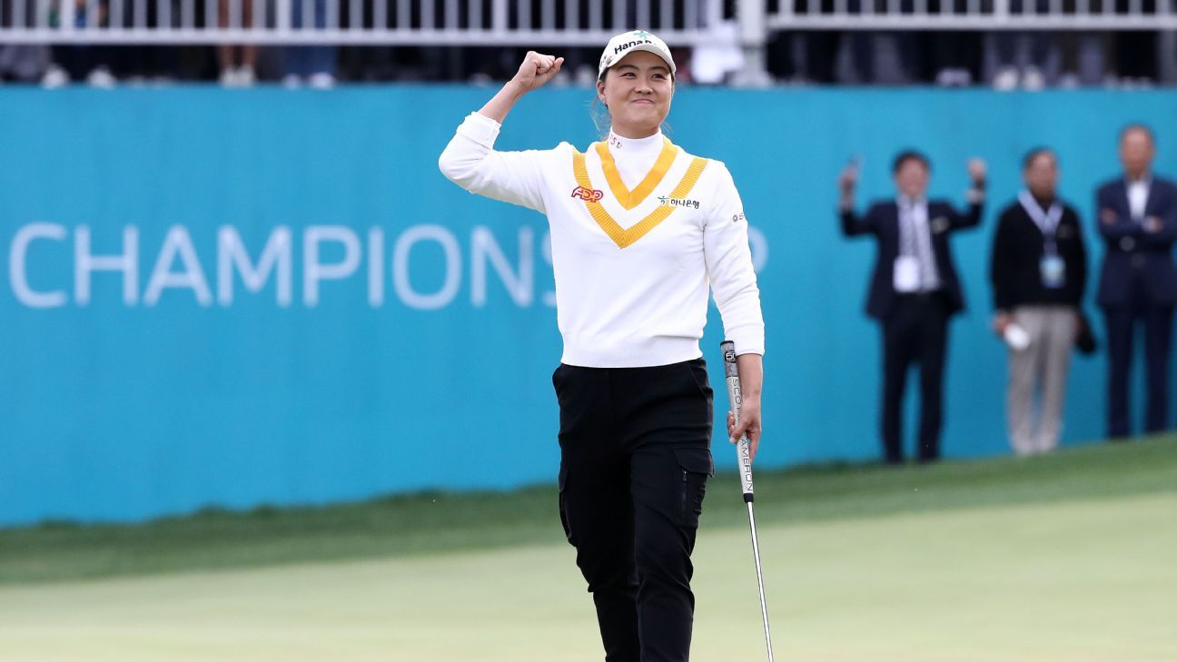 이민지가 LPGA 한국에서 연장전에서 앨리슨 리를 꺾고 우승을 차지했다.