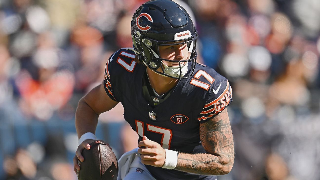 Rookie Tyson Bagent leads 3 TD drives in place of Justin Fields, Bears beat  Raiders 30-12