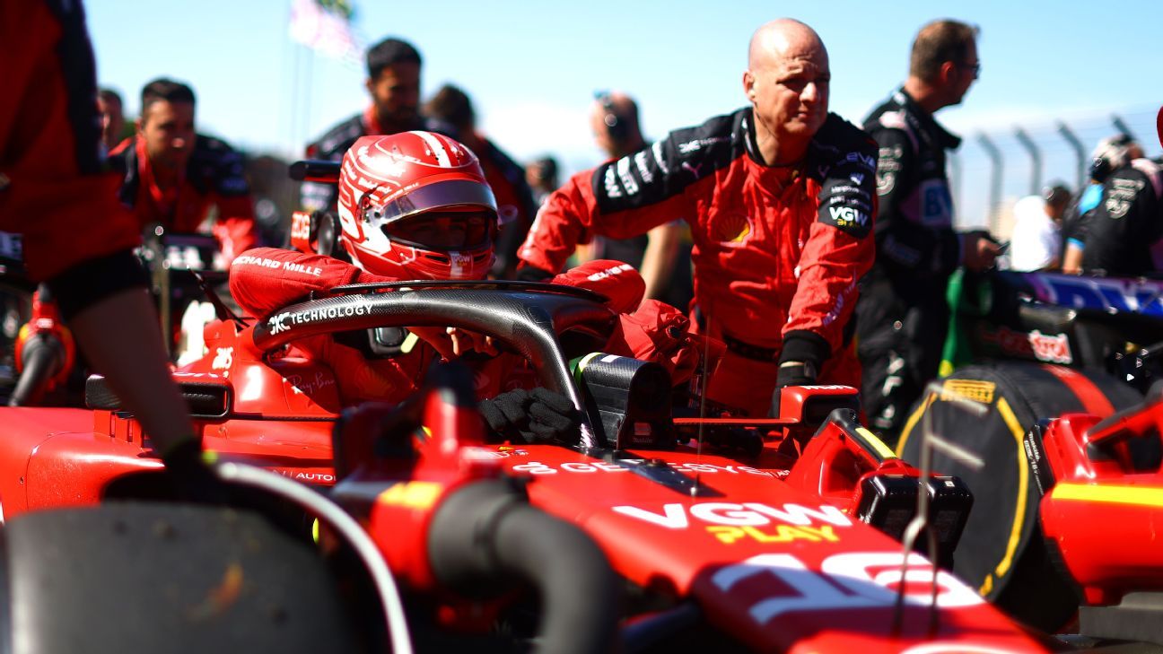 Ferrari's Charles Leclerc crashes on formation lap in Brazil - ESPN