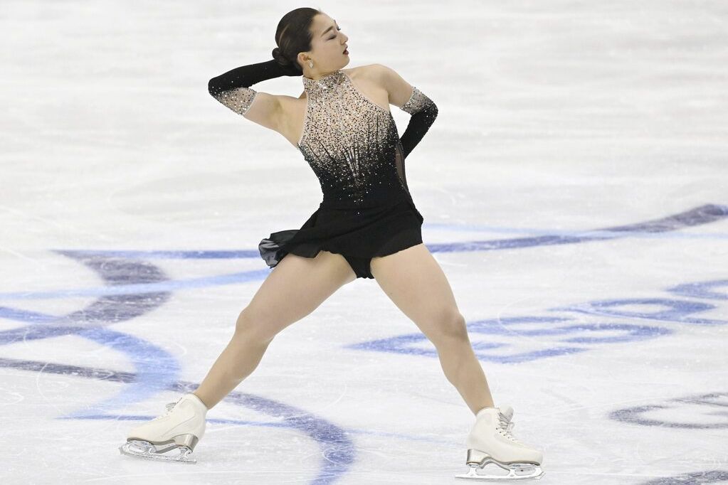 Japan's Sakamoto wins third straight figure skating women's world title