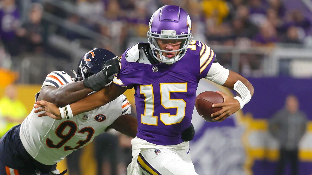 Resguardo dos Bears derruba Joshua Dobbs, Vikings