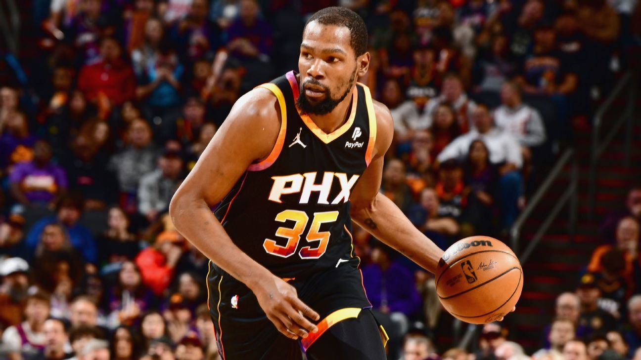 Kevin Durant (ankle) out vs. Warriors; Suns' Big 3 debut on hold - ESPN