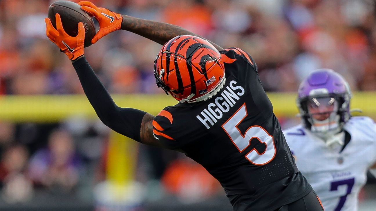 Cincinnati Bengals WR Tee Higgins biggest catches ESPN
