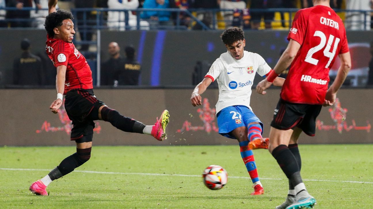 Lamine Yamal y un nuevo récord, ahora en la Supercopa de España - ESPN