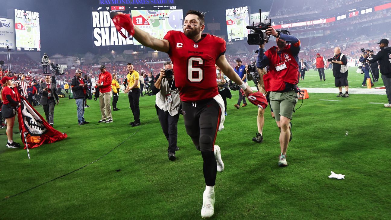 Baker Mayfield leva o azarão Bucs a uma vitória frustrante nos playoffs